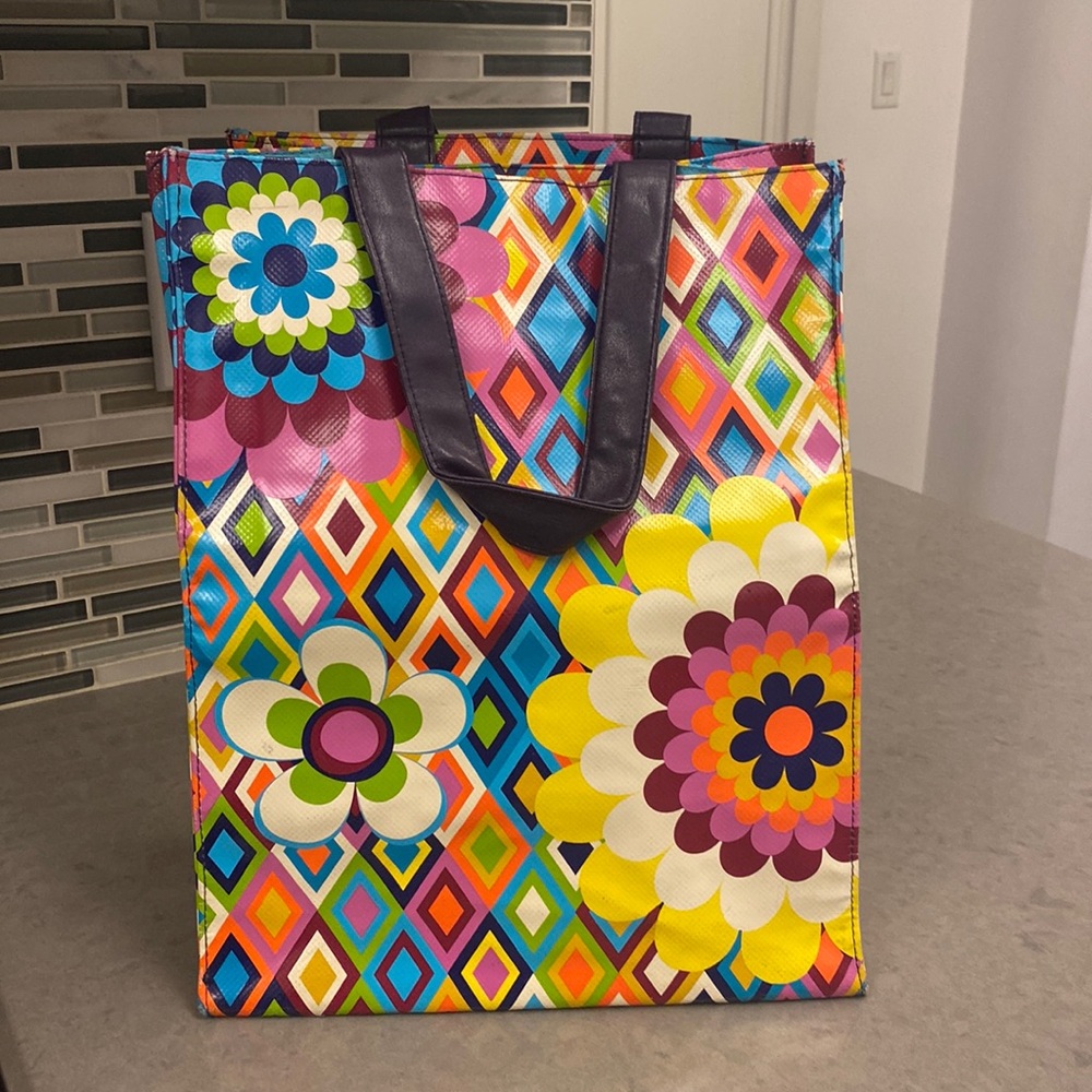 Tepper Jackson multi colored vinyl tote bag